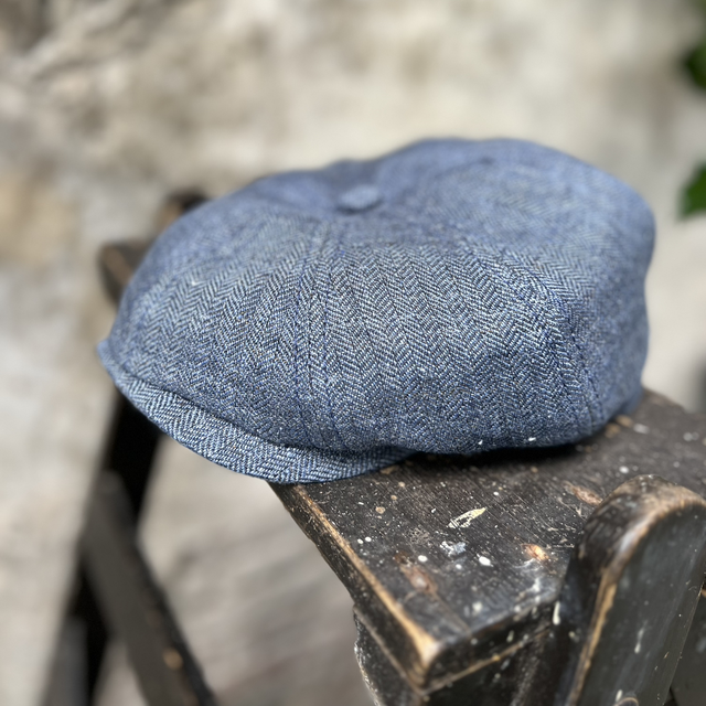 Stetson Hatteras Linen Herringbone - Navy Herringbone 