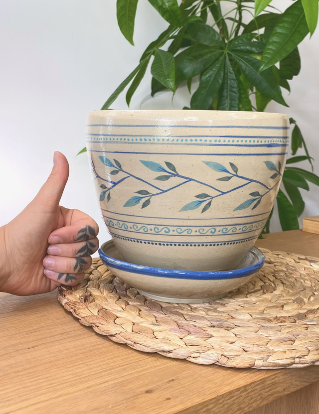 Pot de fleur décoré XXL