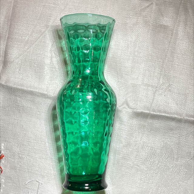 Vintage 1960er Glasvase Petrolfarben