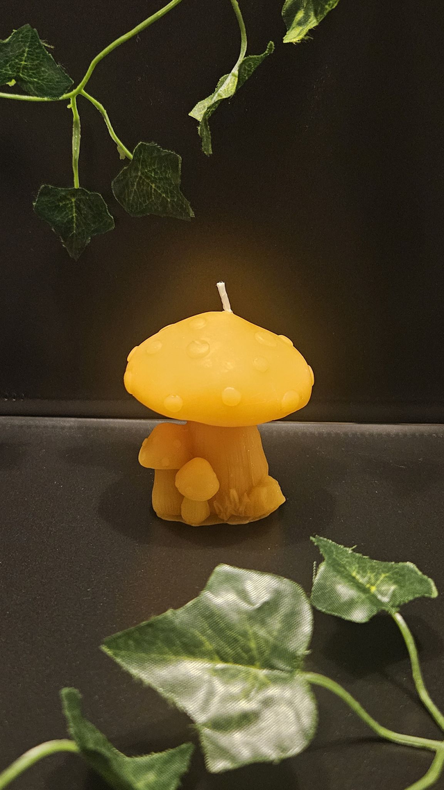 Bougie Champignon (pierre fine à l'intérieur)