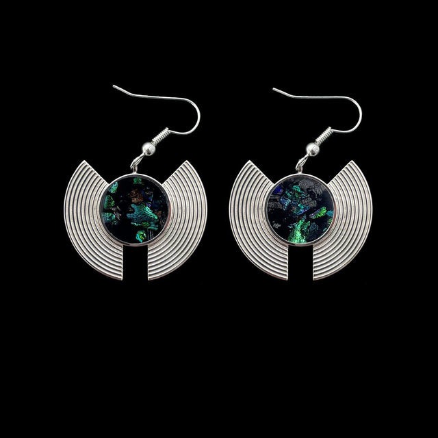 Boucles d'oreille Plastron - Sternocera | Bleu nocturne 5/15