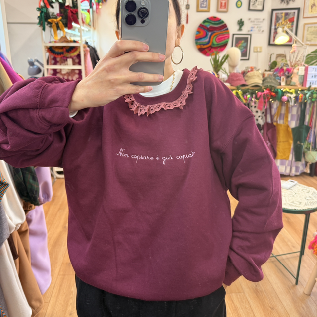 Felpa Non Copiare Borgogna 