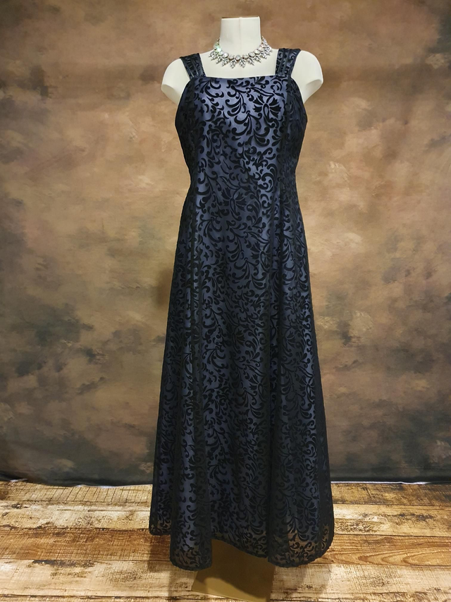 Abendkleid blau schwarz 40