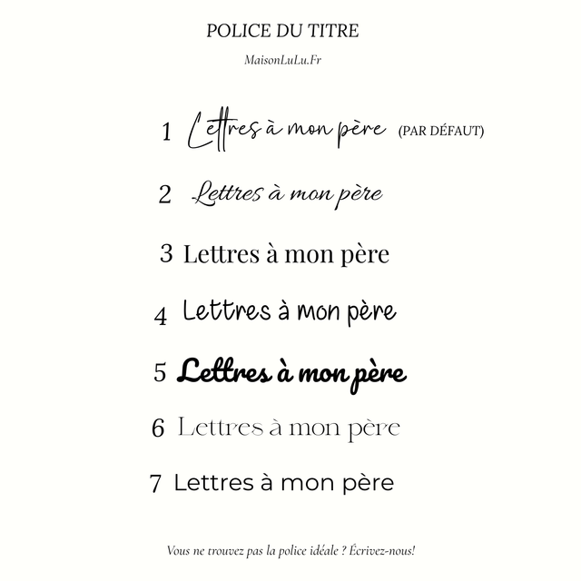 Lettres à mon père, Journal personnalisé