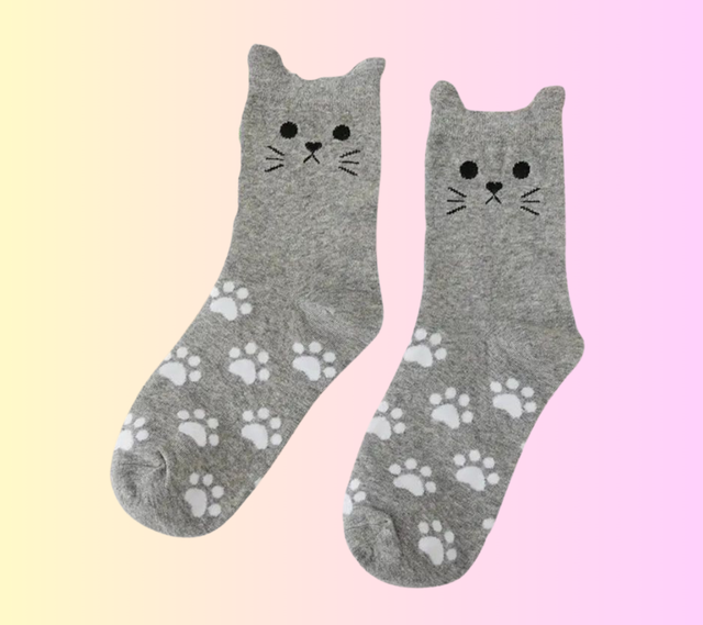 Chaussettes Chat Grises