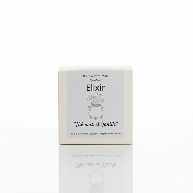 Bougie parfumée "Elixir" - Thé noir et Vanille