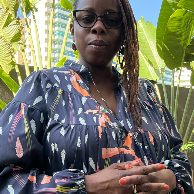 Blouse Yemandja imprimé Hornbill noir