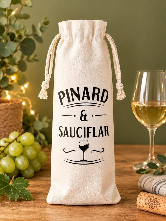 Sac à bouteille humour "PINARD ET SAUCIFLAR” – cadeau apéro entre amis | Ma Bulle Créative