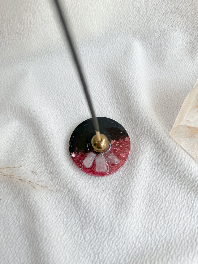 Mini Incensário Quartzo Rosa pra Mais Amor