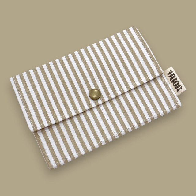 Porte-Feuille Rayé Beige