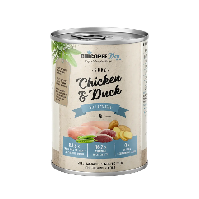 Chicopee Dog Junior Vištiena Ir Antiena Su Bulvėmis 400g