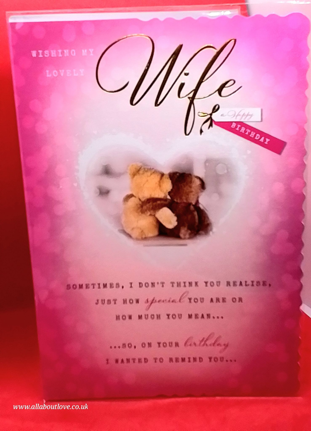 Wife Birthday Card Modern Design Quality Card.