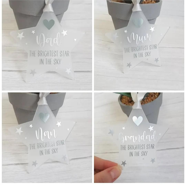 Hanging Memorial Christmas Tree Star