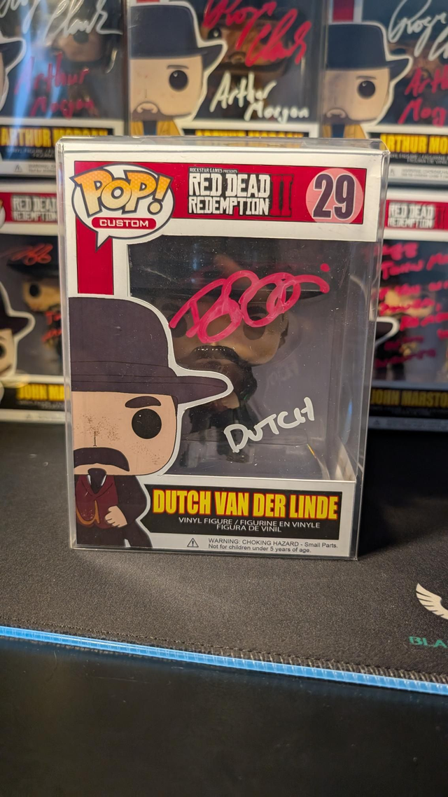Custom Funko Pop Red Dead Redemption Dutch Van Der Linde signed by Benjamin Byron Davis with Monopoly Events COA 