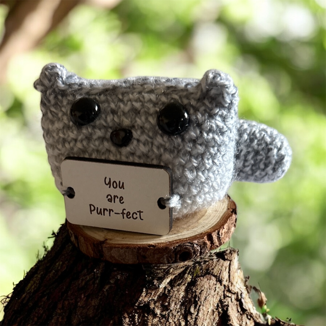 Crocheted positive pal (cat purrfect)