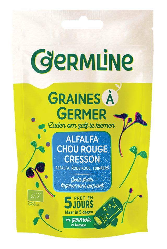Mélange Alfalfa Cresson Chou Rouge Bio 150g | Germline