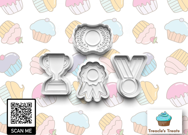 Trophy Fondant/cookie stamps with cutters