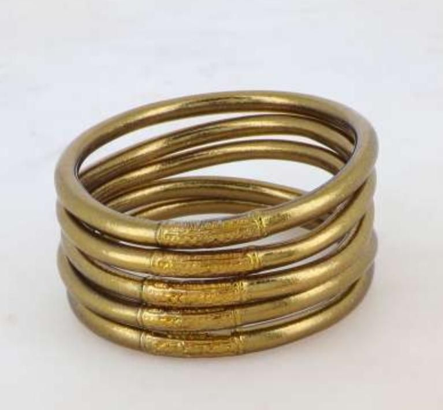 Jonc boudhiste avec mantra Doré Antique 