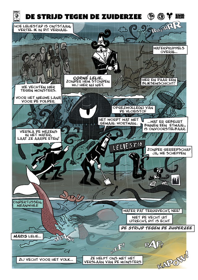 De Strijd Tegen de Zuiderzee | Hiphop Comic Print | 2025