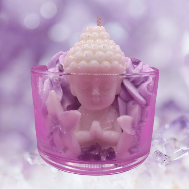 Bougie énergétique Bouddha- Améthyste