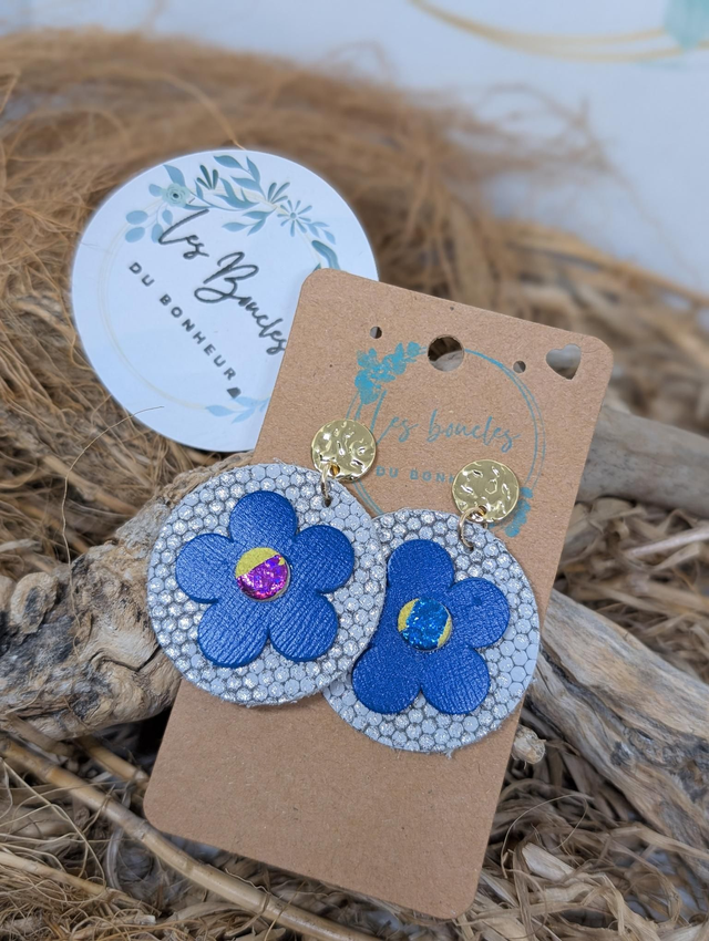 Moon fleur gris bleu mf013*