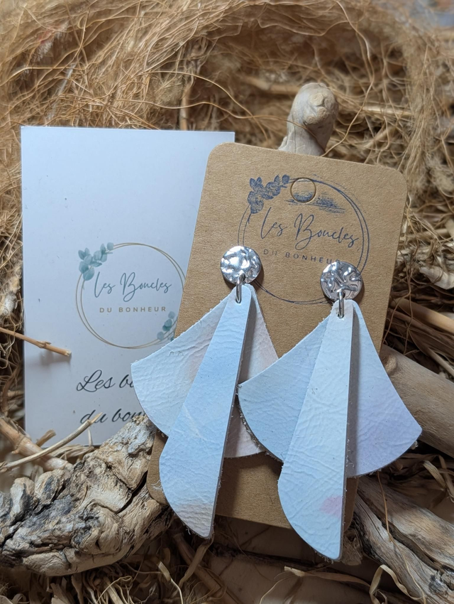 Boucles d'oreilles Georgia blanc bleu rose ge028