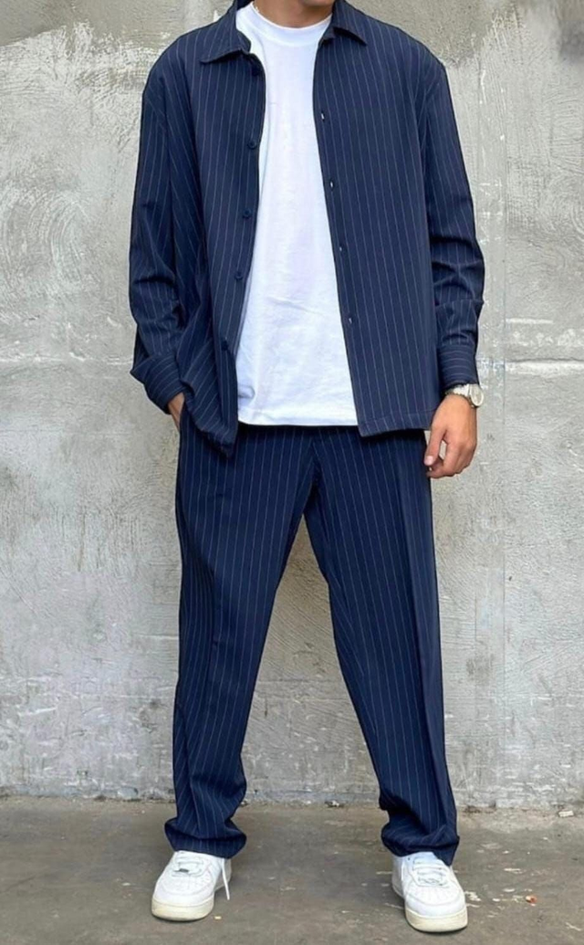 COORDINATO PRINCE RIGHE BLU