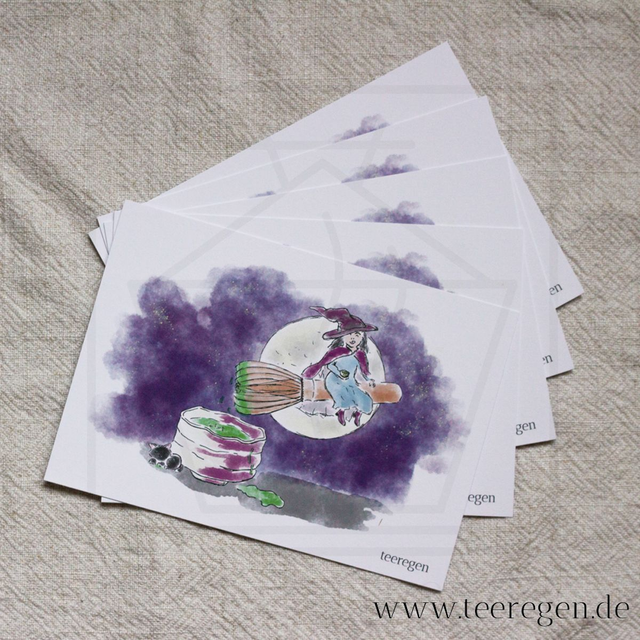 Matcha Witch - Set of 5 - Tea Culture On Postcards