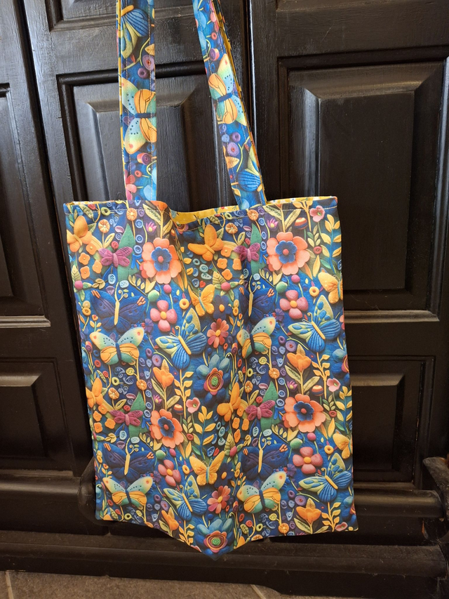 Tote bag Fleurs et Papillons fun