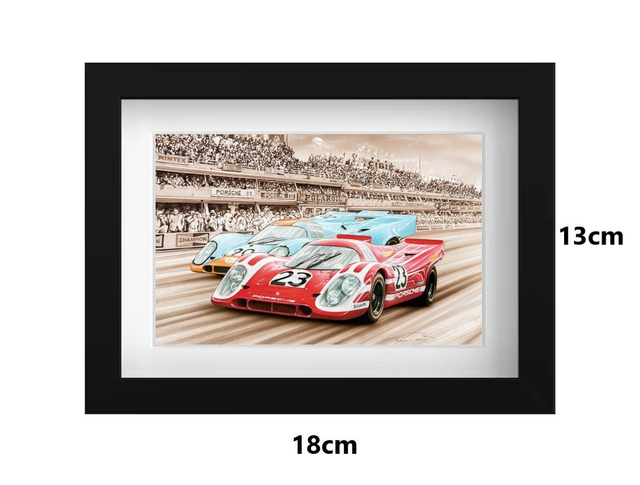 Small Framed Postcard Porsche 917K DUO 20 &amp; 23