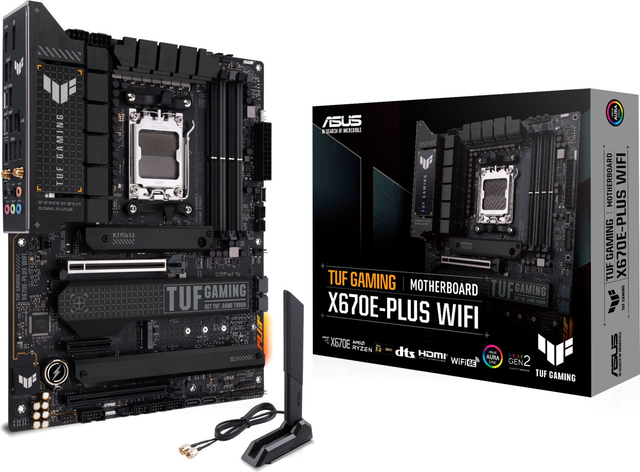 02.3.0007 – Scheda Madre ASUS TUF Gaming X670E‑Plus WiFi – ATX high‑end nera con WiFi 6E per Ryzen 7000/8000/9000