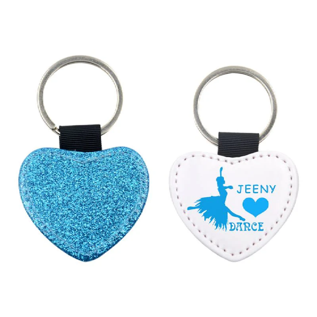 Heart Glitter - PU Leather Keyring