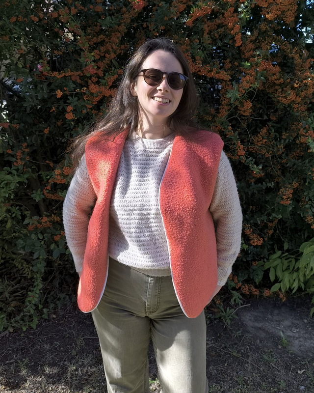 Gilet de berger rose