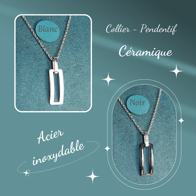 Pendentif CERAMIQUE - Rectangle