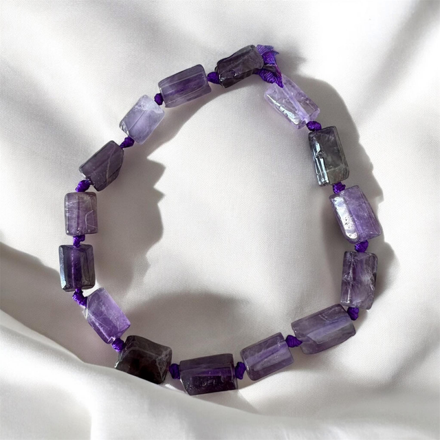 Bracelet améthyste cylindrique AA