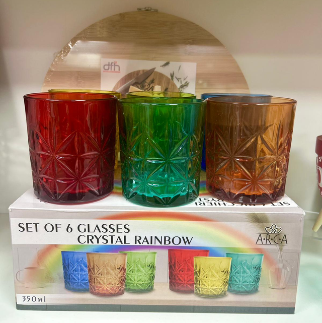 Set 6 bicchieri crystal rainbow