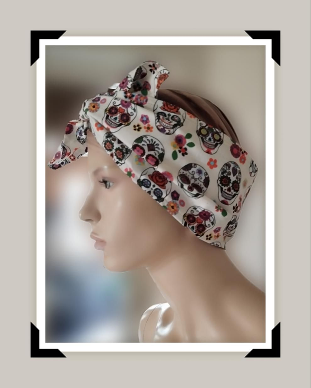 Bandeau Cheveux Modèle Skull beige