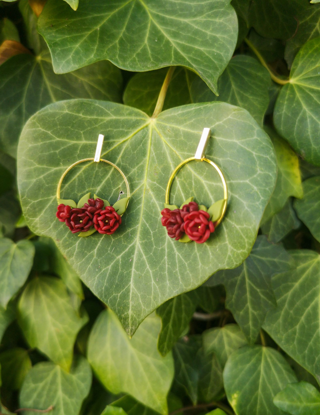 Collection Florale Pétale Pourpre - Boucles d&#039;oreilles Fanette