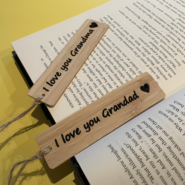 I love you Grandma/Grandad Bamboo Bookmark