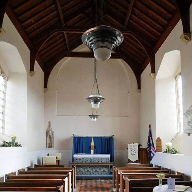 Set Of Three 1927 Industrial Church Pendant Lights Salvaged From St. Margaret’s Church, Worthing, Norfolk