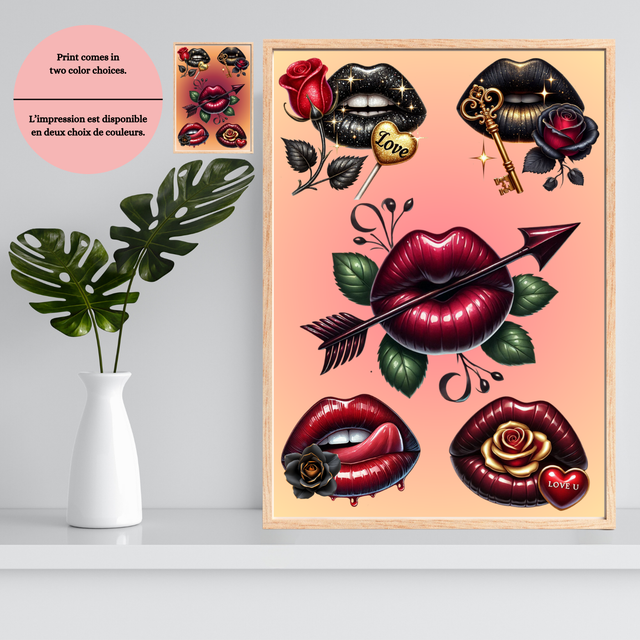 Lèvres Passion & Mystère — Roses, Clés d’Amour et Glamour Noir