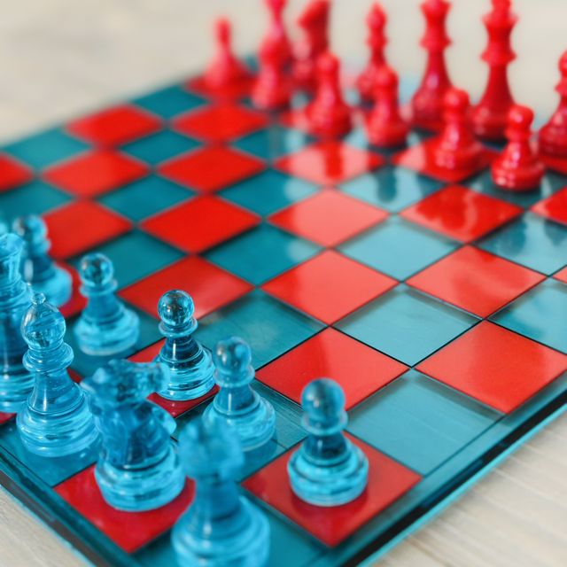 Échiquier Rouge et Bleu