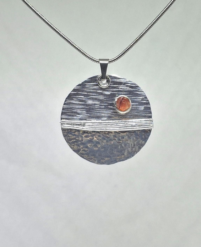 2 Texture Disc with Carnelian Stone