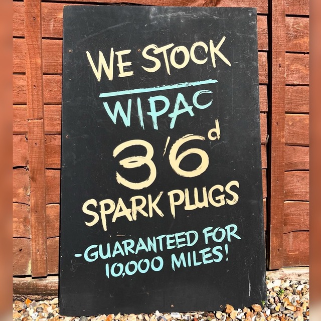1960’s WIPAC Spark Plugs Garage Advertising Sign