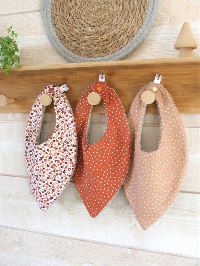 Bavoirs bandana &quot;terracotta&quot;