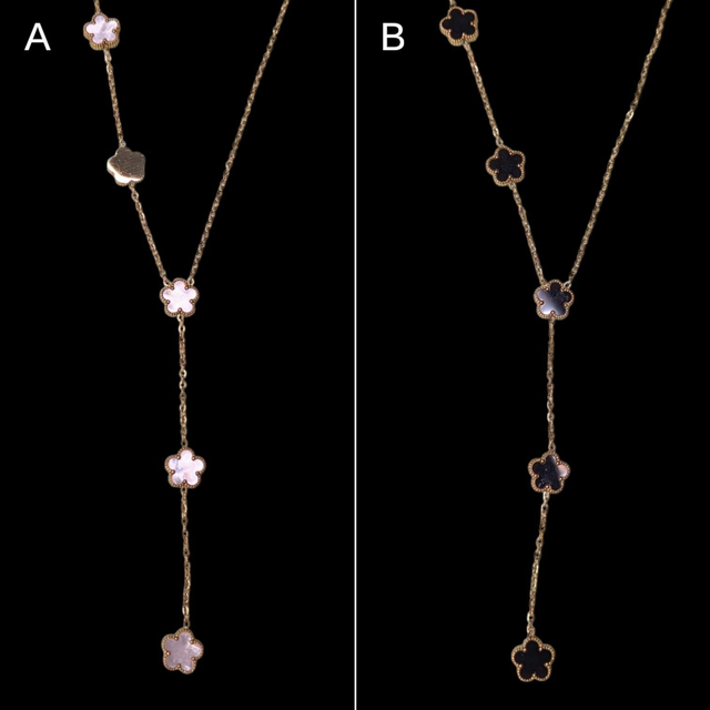 Collier asymétrique trèfle 