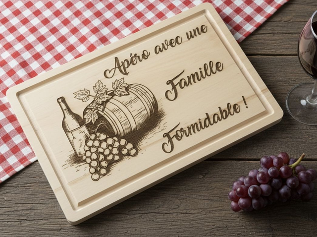 Planche apéro en bois "Apéro avec une Famille Formidable"