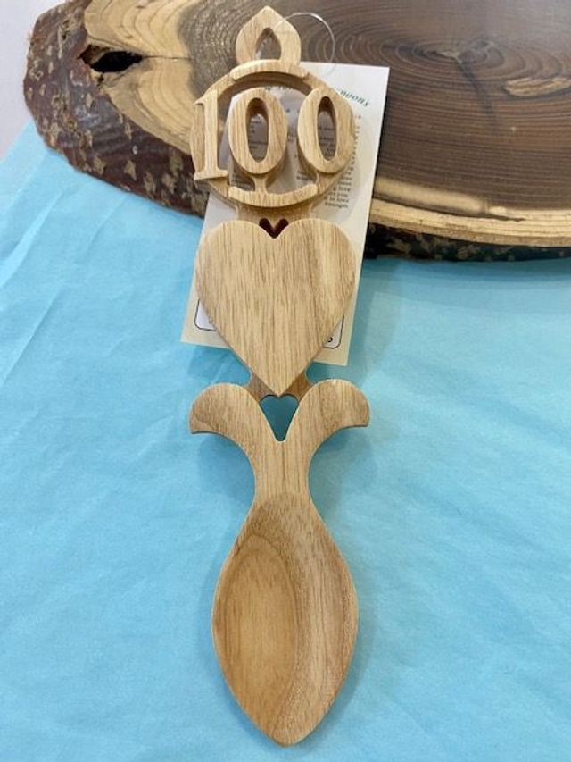 100th Birthday Welsh Lovespoon 