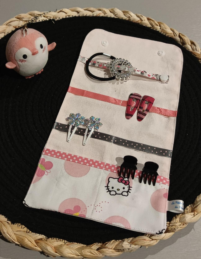 Pochette à barrettes chat