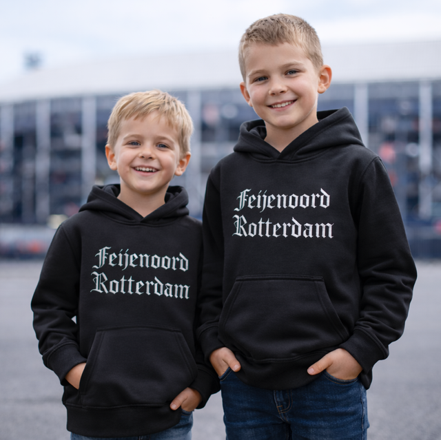 Feijenoord Rotterdam Junior Hoodie - Zwart